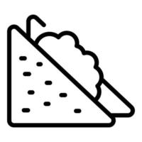 ícone de sanduíche de almoço, estilo de estrutura de tópicos vetor
