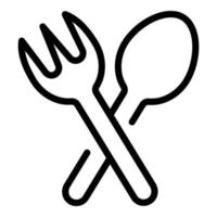 ícone de comida de talheres, estilo de estrutura de tópicos vetor
