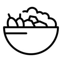 ícone de comida de almoço de tigela, estilo de estrutura de tópicos vetor