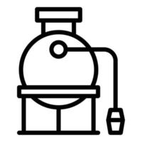 ícone de cisterna de óleo, estilo de estrutura de tópicos vetor