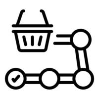 ícone do processo de compras, estilo de estrutura de tópicos vetor