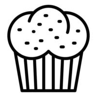 ícone de muffin cremoso, estilo de estrutura de tópicos vetor