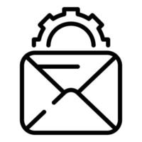 ícone de correio de trabalho urgente, estilo de estrutura de tópicos vetor