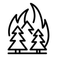 ícone ardente da floresta, estilo de estrutura de tópicos vetor