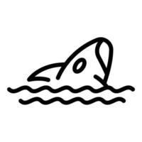 ícone de orca perigoso, estilo de estrutura de tópicos vetor