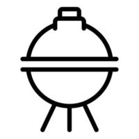ícone de grelha de churrasco, estilo de estrutura de tópicos vetor