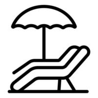 ícone de espreguiçadeira lounge, estilo de estrutura de tópicos vetor