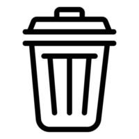 ícone de lixo de computador, estilo de estrutura de tópicos vetor