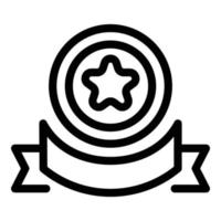 ícone de medalha de fita de classificação, estilo de estrutura de tópicos vetor