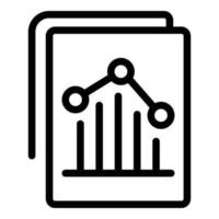 aumentar o ícone do gráfico de negócios, estilo de estrutura de tópicos vetor