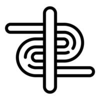 ícone de fabricação de fios, estilo de estrutura de tópicos vetor
