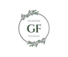 gf letras iniciais coleção de logotipos de monograma de casamento, modelos modernos minimalistas e florais desenhados à mão para cartões de convite, salve a data, identidade elegante para restaurante, boutique, café em vetor