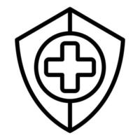 ícone de medicina de escudo, estilo de estrutura de tópicos vetor