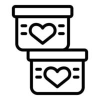 ícone de caridade de caixas de solidariedade, estilo de estrutura de tópicos vetor