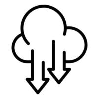 ícone de backup em nuvem, estilo de estrutura de tópicos vetor
