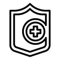 ícone de escudo médico, estilo de estrutura de tópicos vetor