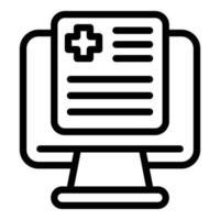 ícone de arquivo do paciente on-line, estilo de estrutura de tópicos vetor
