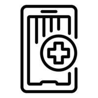 ícone de serviço médico online, estilo de estrutura de tópicos vetor
