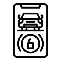ícone de chave sem fio do carro, estilo de estrutura de tópicos vetor