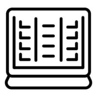 ícone de agendamento de tarefas do computador, estilo de estrutura de tópicos vetor