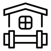 ícone de equipamento de ginástica em casa, estilo de estrutura de tópicos vetor