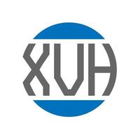 design do logotipo da carta xvh em fundo branco. xvh iniciais criativas circulam o conceito de logotipo. desenho de letras xvh. vetor