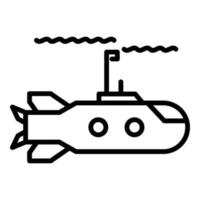 ícone de arma submarina, estilo de estrutura de tópicos vetor