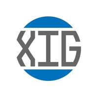 design de logotipo de carta xig em fundo branco. conceito de logotipo de círculo de iniciais criativas xig. design de letras xig. vetor