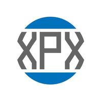 design de logotipo de carta xpx em fundo branco. conceito de logotipo de círculo de iniciais criativas xpx. design de letras xpx. vetor