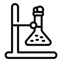 ícone de suporte de frasco de cientista, estilo de estrutura de tópicos vetor