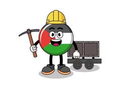 ilustração de mascote do mineiro da bandeira da Palestina vetor
