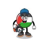 ilustração dos desenhos animados da bandeira da Palestina como marceneiro vetor