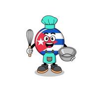 ilustração da bandeira de cuba como chef de padaria vetor