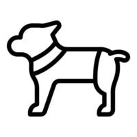 ícone de roupas de cachorro, estilo de estrutura de tópicos vetor