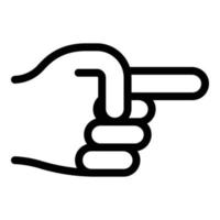 ícone de direção de maneira de gesto de mão, estilo de estrutura de tópicos vetor