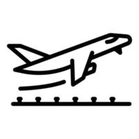 ícone do avião de partida, estilo de estrutura de tópicos vetor