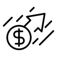 ícone de transferência rápida de dinheiro, estilo de estrutura de tópicos vetor