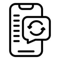 ícone de atualização do telefone, estilo de estrutura de tópicos vetor