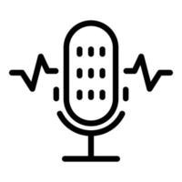 ícone de microfone de gravação, estilo de estrutura de tópicos vetor