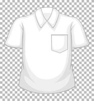 camisa branca de manga curta em branco com bolso isolado em fundo transparente