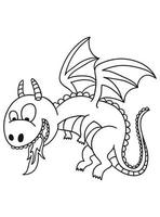 desenho de dragão para colorir para crianças vetor