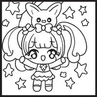 desenhos para colorir chibi vetor