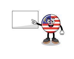 ilustração da bandeira da malásia fazendo uma apresentação vetor