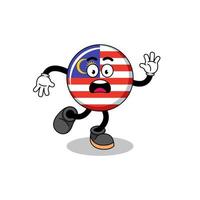 escorregando a ilustração do mascote da bandeira da malásia vetor
