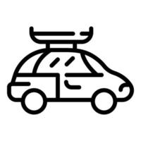 ícone do contêiner do telhado do carro, estilo de estrutura de tópicos vetor