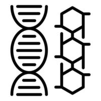 ícone de dna de alergia, estilo de estrutura de tópicos vetor