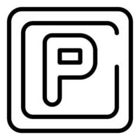 ícone de sinal de estacionamento, estilo de estrutura de tópicos vetor