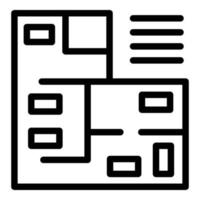 ícone de plano de apartamento, estilo de estrutura de tópicos vetor