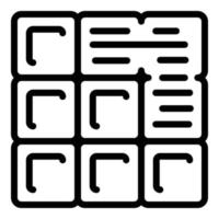 ícone de blocos de construtor, estilo de estrutura de tópicos vetor