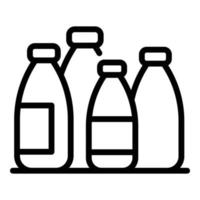 ícone de lixo de garrafa de loja, estilo de estrutura de tópicos vetor